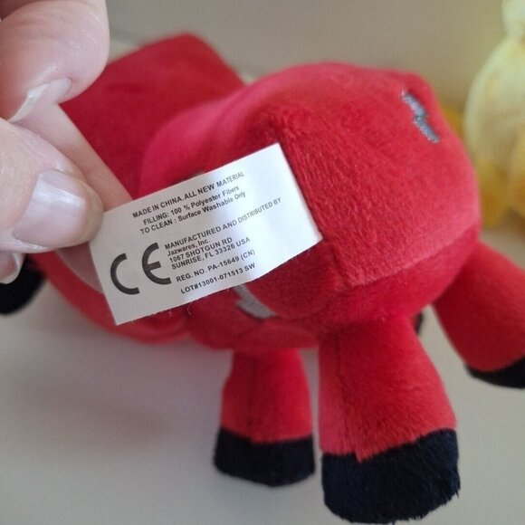 Minecraft Mooshroom & Ocelot Plush Set Red Yellow 7" Cow Cat 2014 - Picture 5 of 16